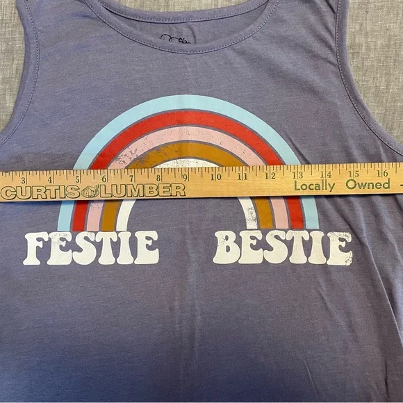 Art Class size xl (14/16) 'Festie Bestie' Tank Top with Rainbow Design - Picture 2 of 7